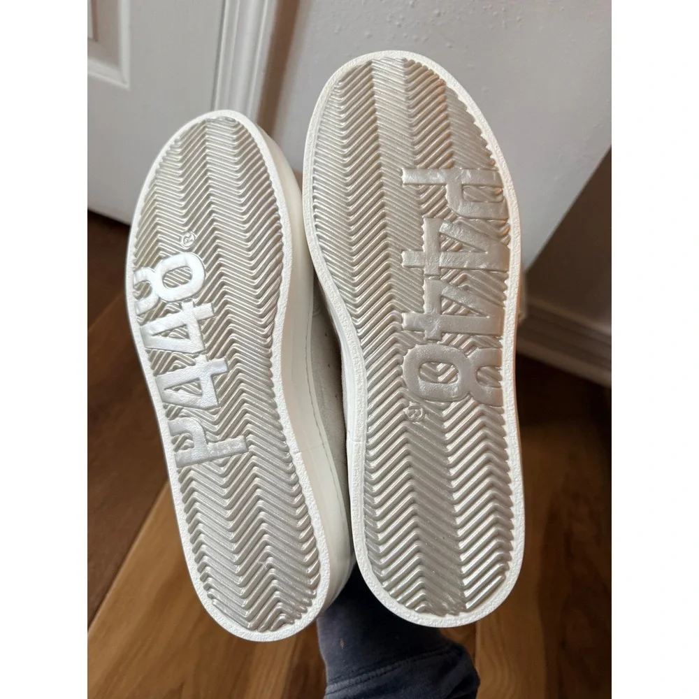 P448 John Off-White Silver Suede Low Top Sneakers Made in Italy 39‎ / 9